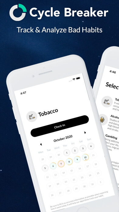 Emulate iPhone app Cycle Breaker AI Habit Tracker using MyAndroid