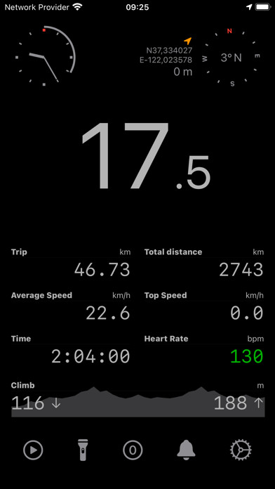 Emulate iPhone app CycleSpeedo using MyAndroid