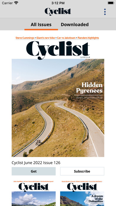 Emulate iPhone app Cyclist magazine using MyAndroid