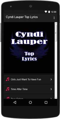 Emulate Android APK Cyndi Lauper Top Lyrics