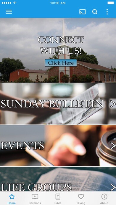 Emulate iPhone app Cypress Creek Baptist Church using MyAndroid Emulate iPhone app Cypress Creek Baptist Church using MyAndroid