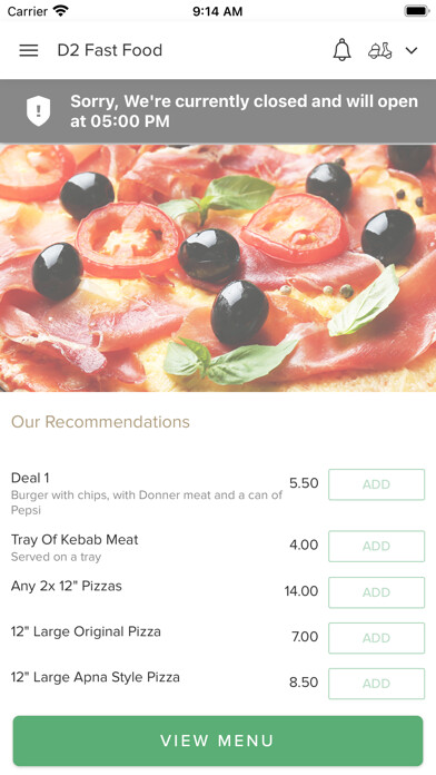 Emulate iPhone app D2 Fast Food Nottingham using MyAndroid Emulate iPhone app D2 Fast Food Nottingham using MyAndroid