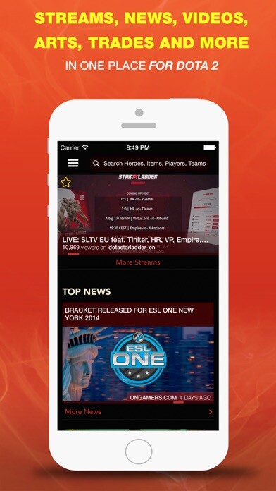 Emulate iPhone app D2 in One - portal for Dota 2 using MyAndroid