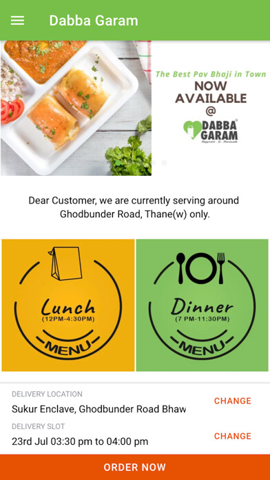 Emulate iPhone app Dabba Garam Food Ordering App using MyAndroid Emulate iPhone app Dabba Garam Food Ordering App using MyAndroid