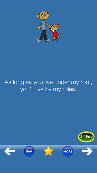 Emulate iPhone app Dadisms Dictionary For Laugh! using MyAndroid