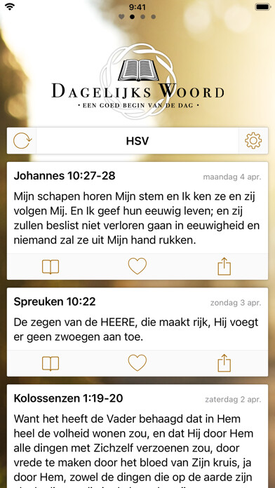 Emulate iPhone app Dagelijks Woord — Bijbeltekst using MyAndroid