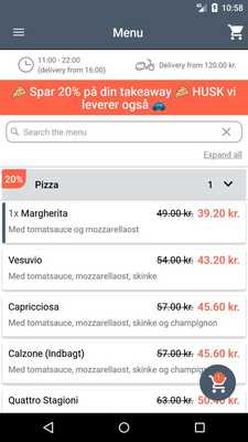 Emulate Android APK Dagmars Pizza Frederiksberg