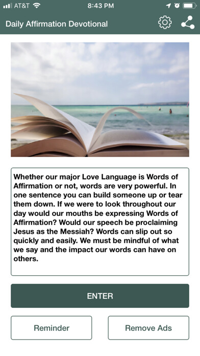 Emulate iPhone app Daily Affirmation Devotional using MyAndroid
