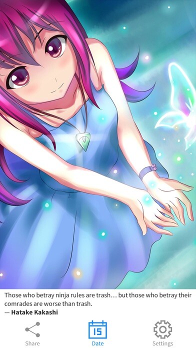 Emulate iPhone app Daily Anime Quotes using MyAndroid