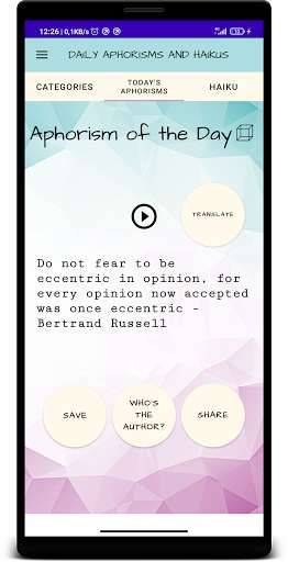 Run android online APK Daily Aphorisms and Haikus from MyAndroid or emulate Daily Aphorisms and Haikus using MyAndroid