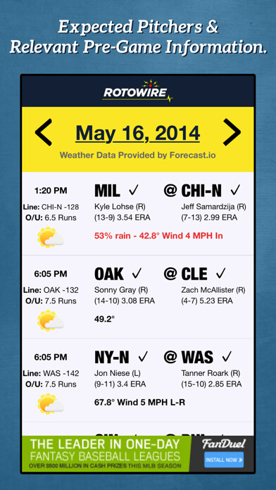 Emulate iPhone app Daily Baseball Lineups using MyAndroid Emulate iPhone app Daily Baseball Lineups using MyAndroid