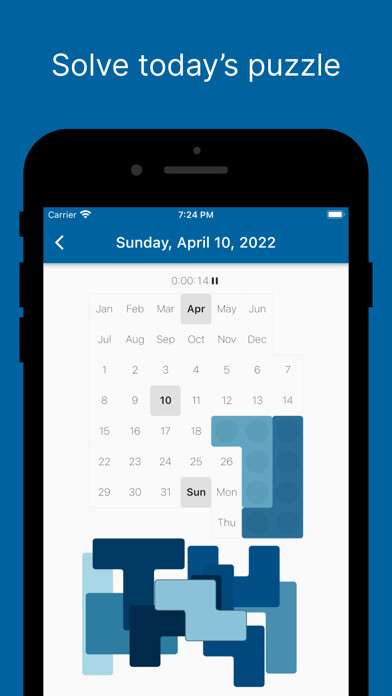 Emulate iPhone app Daily Calendar Puzzle using MyAndroid Emulate iPhone app Daily Calendar Puzzle using MyAndroid