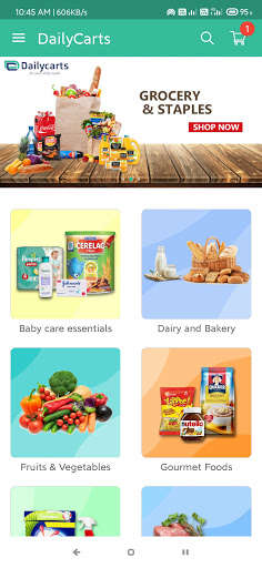 Run android online APK Dailycarts - Online Shopping App from MyAndroid or emulate Dailycarts - Online Shopping App using MyAndroid