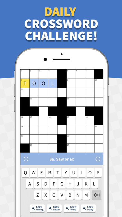 Emulate iPhone app Daily Crossword Challenge using MyAndroid