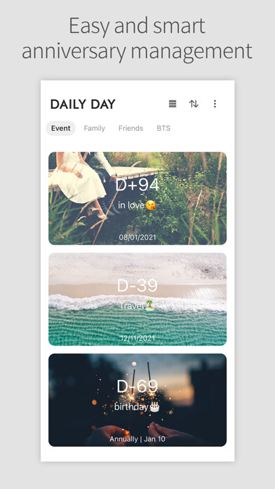 Emulate iPhone app DAILY DAY - Countdown Days using MyAndroid