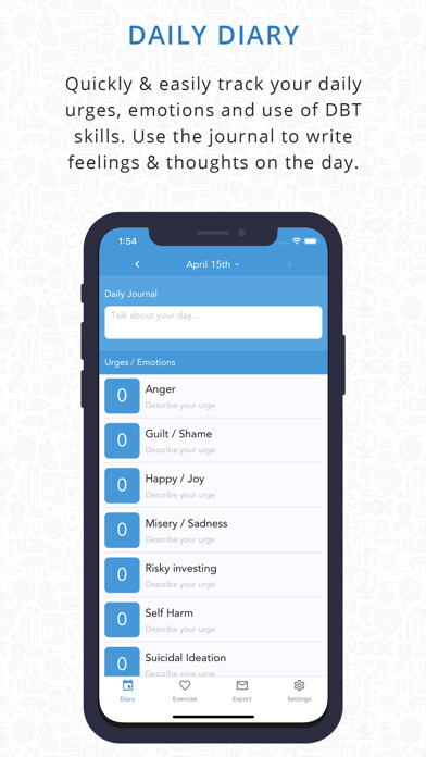 Emulate iPhone app Daily DBT Diary using MyAndroid Emulate iPhone app Daily DBT Diary using MyAndroid