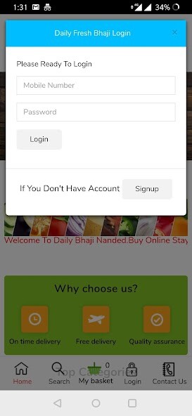 Run android online APK Daily Fresh Bhaji from MyAndroid or emulate Daily Fresh Bhaji using MyAndroid
