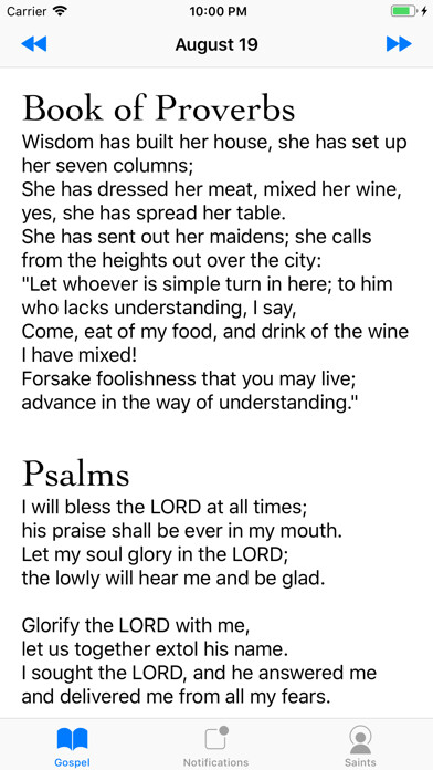 Emulate iPhone app Daily Gospel and Saints using MyAndroid Emulate iPhone app Daily Gospel and Saints using MyAndroid
