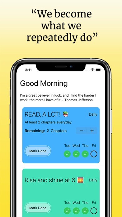 Emulate iPhone app Daily Habit Planner & Tracker using MyAndroid Emulate iPhone app Daily Habit Planner & Tracker using MyAndroid