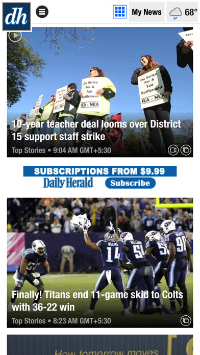 Emulate iPhone app Daily Herald Latest News using MyAndroid