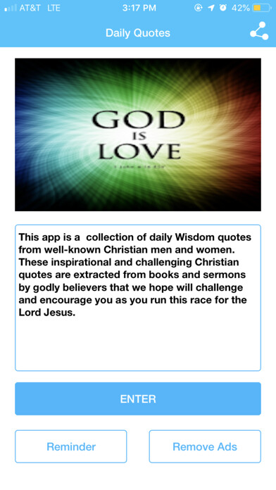 Emulate iPhone app Daily Inspiring Faith Quotes using MyAndroid