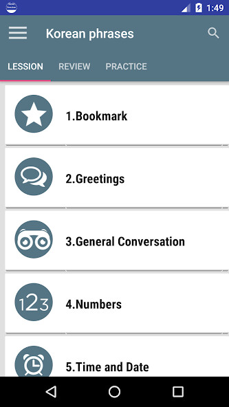 Run android online APK daily Korean phrases - learn Korean language from MyAndroid or emulate daily Korean phrases - learn Korean language using MyAndroid
