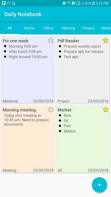 Emulate Android APK Daily Notebook, NotePad, Notes