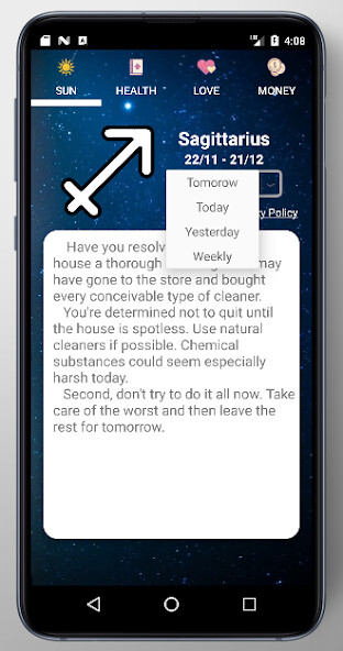 Run android online APK Daily Sagittarius Horoscope from MyAndroid or emulate Daily Sagittarius Horoscope using MyAndroid