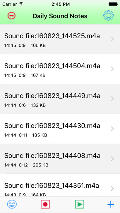 Emulate iPhone app Daily Sound Notes using MyAndroid