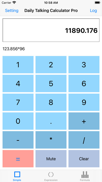 Emulate iPhone app Daily Talking Calculator Pro using MyAndroid