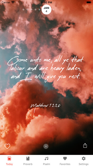 Emulate iPhone app Daily Verse KJV using MyAndroid