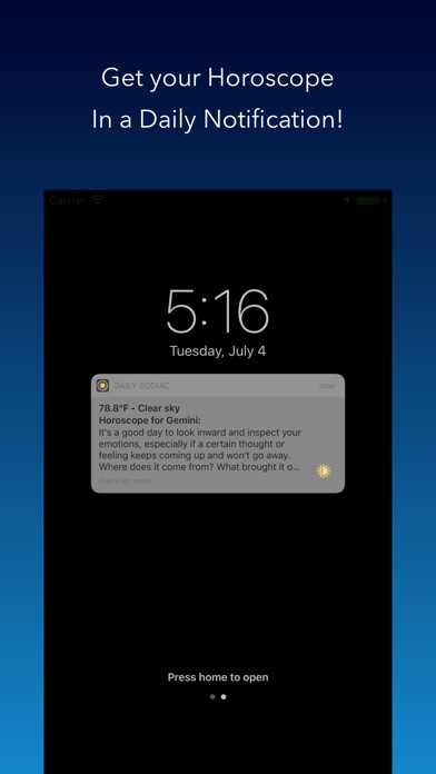 Emulate iPhone app Daily Zodiac Horoscope and Weather Notifications using MyAndroid