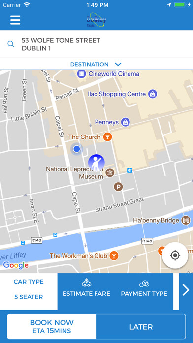 Emulate iPhone app Dalkey Taxis using MyAndroid