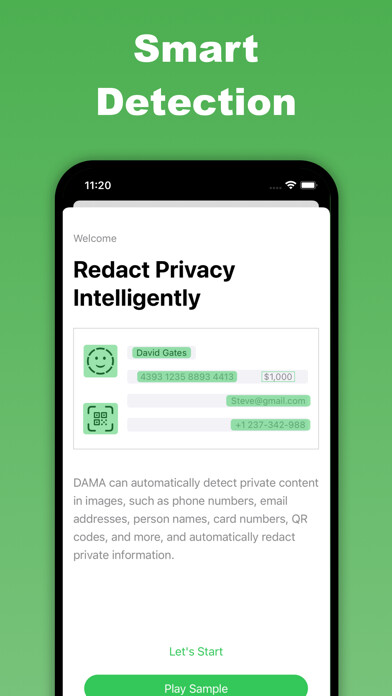 Emulate iPhone app DAMA - Smart Redact using MyAndroid