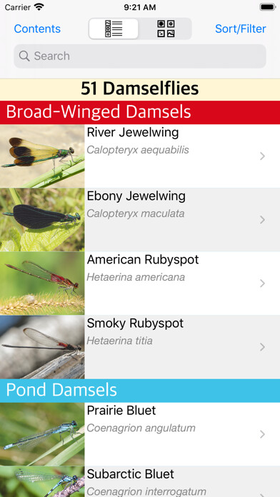 Emulate iPhone app Damselflies of MN, WI, & MI using MyAndroid