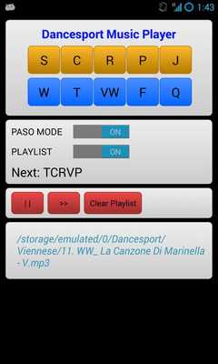 Emulate Android APK Dancesport Music player