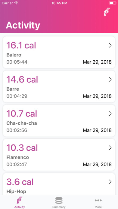 Emulate iPhone app Dance: Track My Calories using MyAndroid