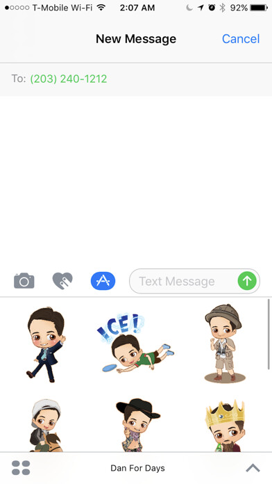 Emulate iPhone app Dan For Days: Dan stickers using MyAndroid