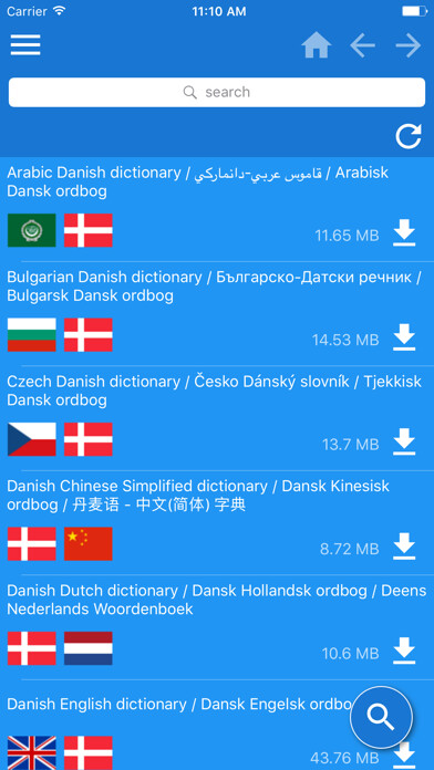 Emulate iPhone app Danish Multilingual dictionary using MyAndroid Emulate iPhone app Danish Multilingual dictionary using MyAndroid