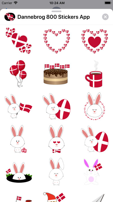 Emulate iPhone app Dannebrog 800 Sticker Pack using MyAndroid