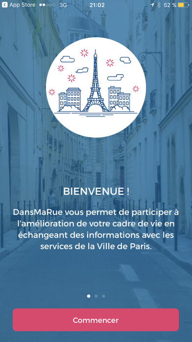 Emulate iPhone app DansMaRue - Paris using MyAndroid