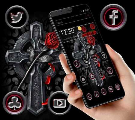 Emulate Android APK Dark Black Jesus Cross Theme