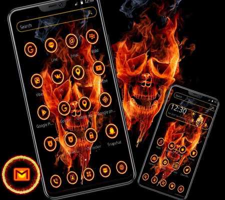 Emulate Android APK Dark Fire Skull Theme Emulate Android APK Dark Fire Skull Theme