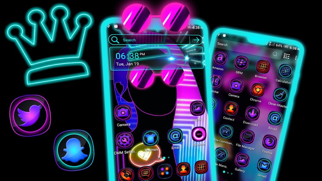 Run android online APK Dark Girly Launcher Theme from MyAndroid or emulate Dark Girly Launcher Theme using MyAndroid