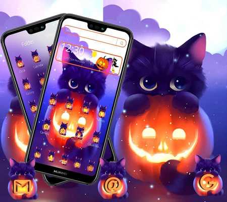 Emulate Android APK Dark Halloween Cat Theme Emulate Android APK Dark Halloween Cat Theme
