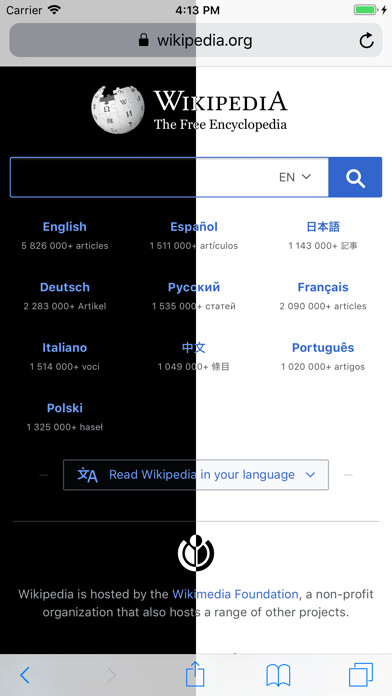 Emulate iPhone app Dark Mode for Safari using MyAndroid