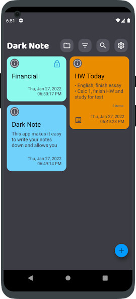 Run android online APK Dark Note - Notes  Checklists from MyAndroid or emulate Dark Note - Notes  Checklists using MyAndroid