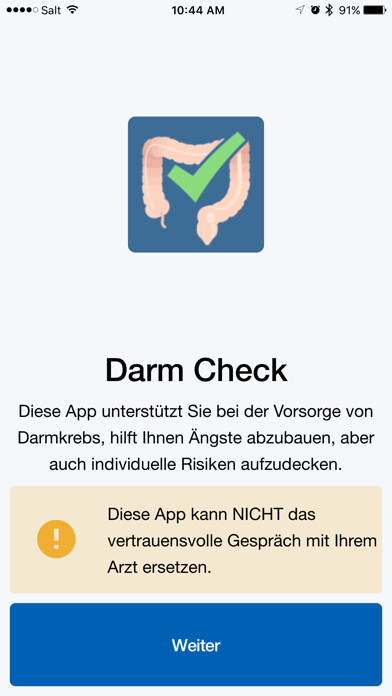 Emulate iPhone app Darmkrebs CheckApp Shared Decision Making using MyAndroid Emulate iPhone app Darmkrebs CheckApp Shared Decision Making using MyAndroid