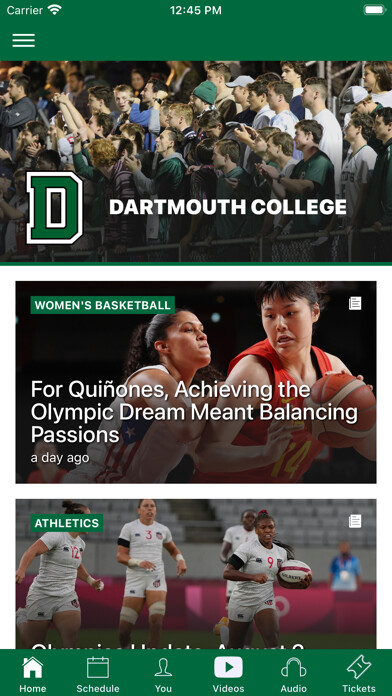 Emulate iPhone app Dartmouth Sports using MyAndroid Emulate iPhone app Dartmouth Sports using MyAndroid