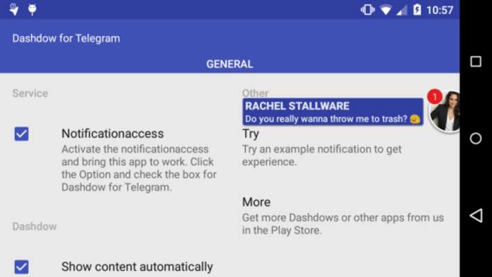Emulate Android APK Dashdow Telegram